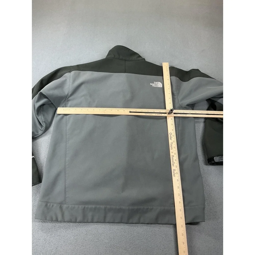 North Face Apex Jacket Mens XL Gray Softshell Fleece Lined‎ Windbreaker Hiking